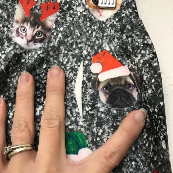 NWOT Christmas cat pug dog print leggings 🎄 - Picture 5 of 6